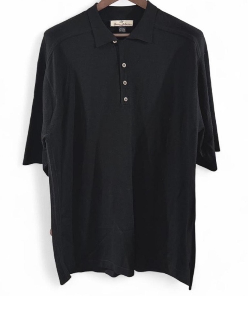 Vintage Tommy Bahama Silk-Blend Black Polo Shirt Size Men’s Large